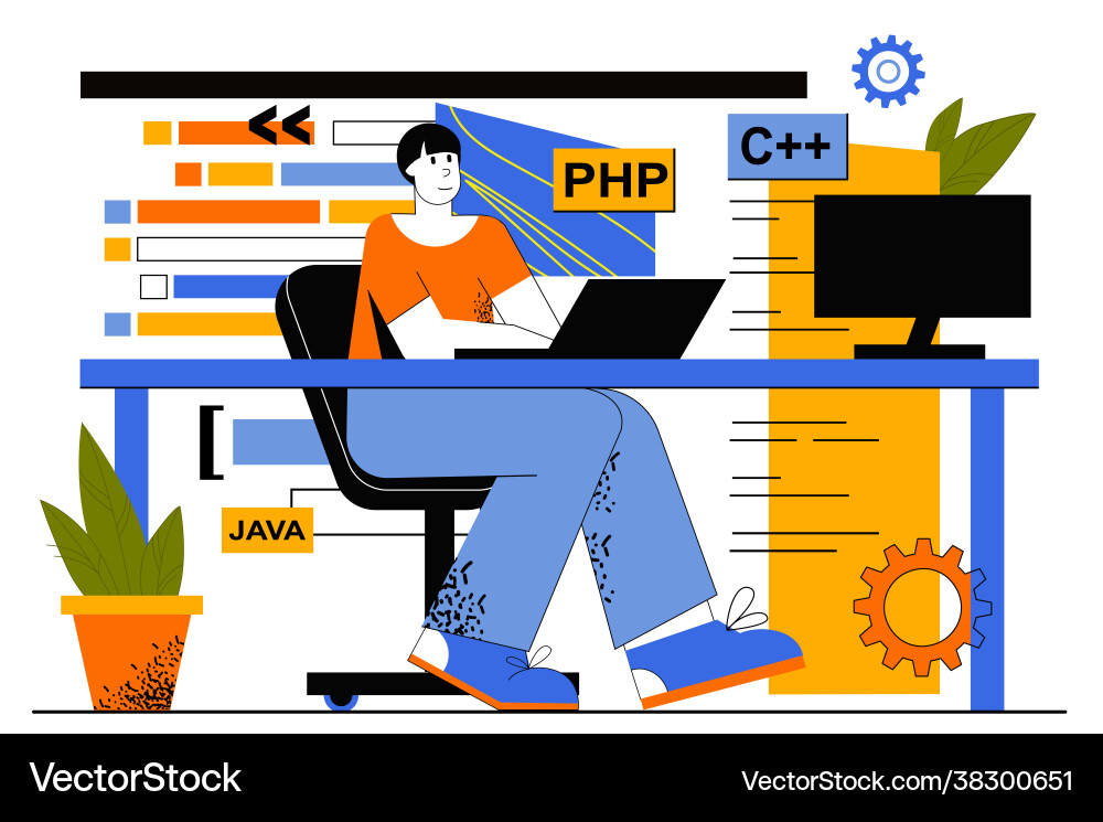 Programming software web concept Programming software web concept vector image