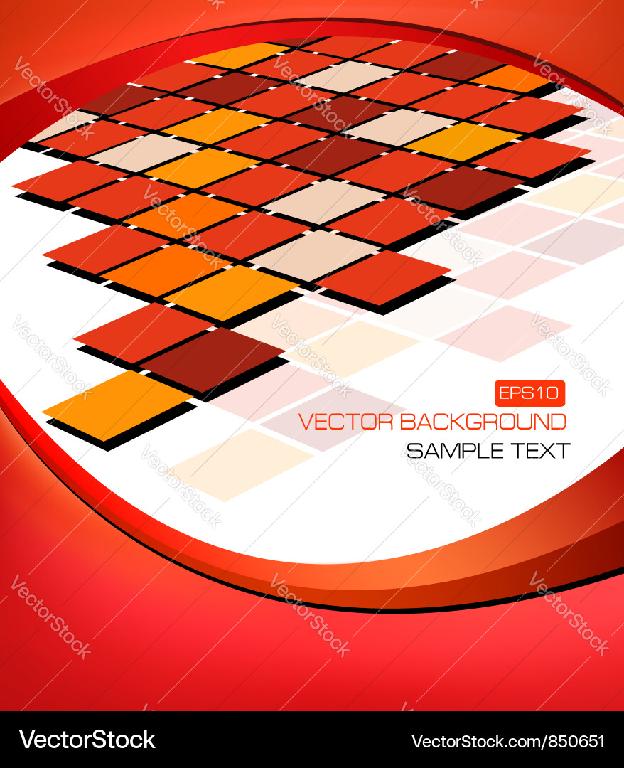 Red abstract background with mosaic Vector Image