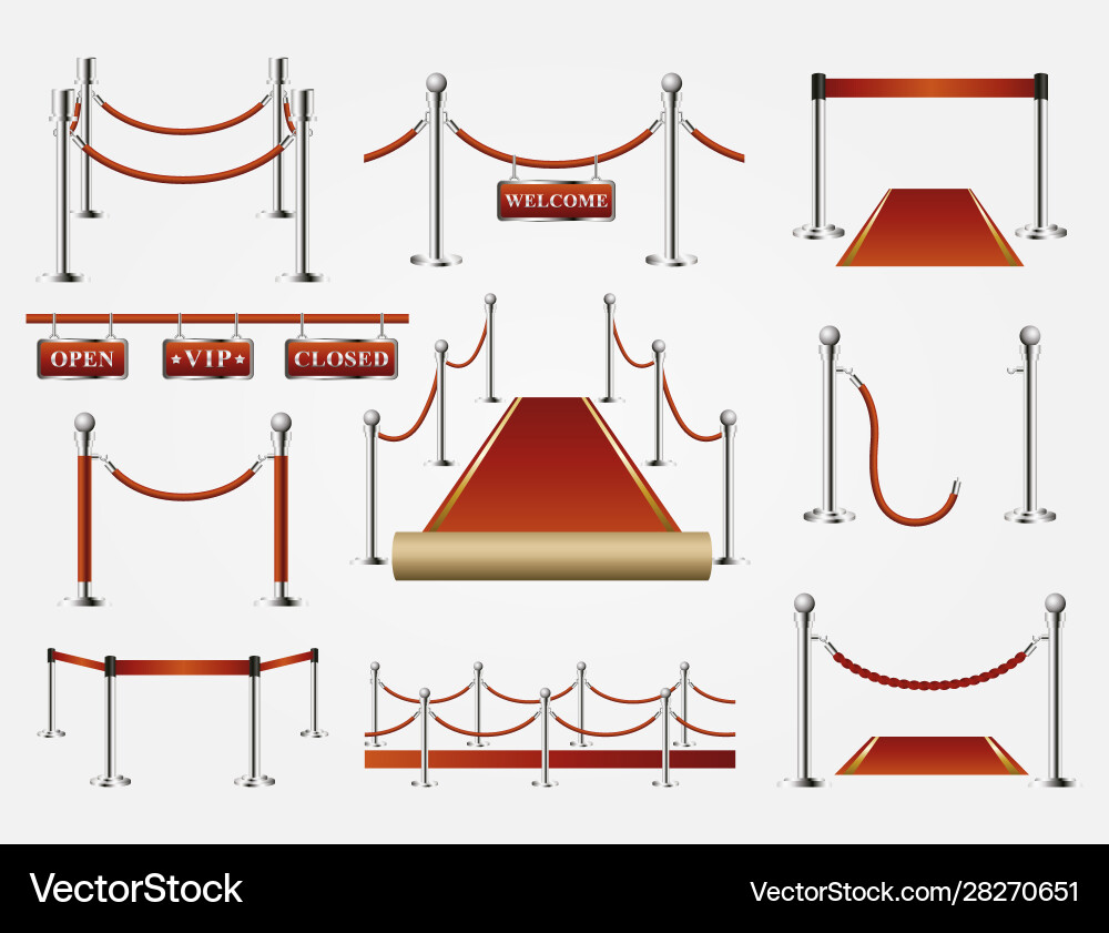 Red carpet access and block Vector Image