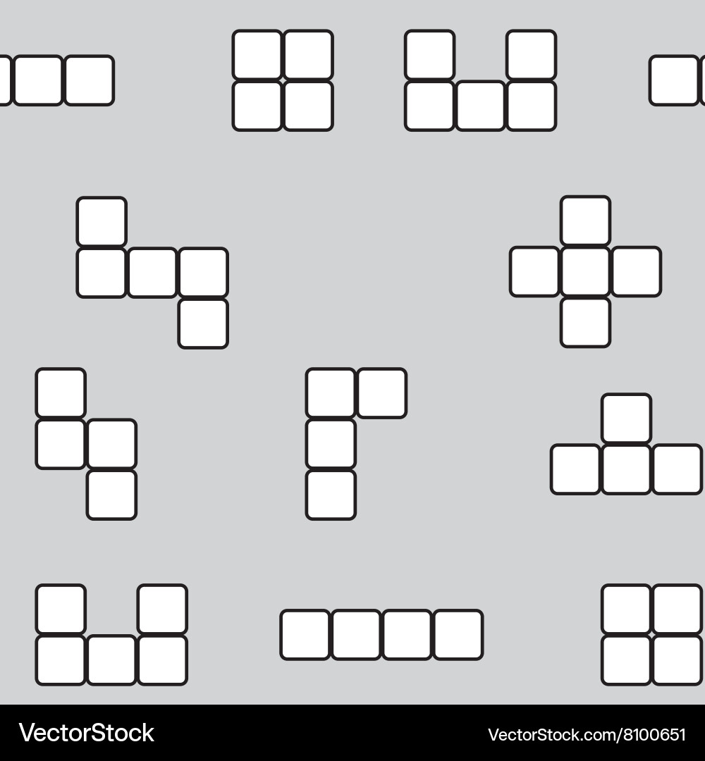 Seamless pattern linear block game Vector Image