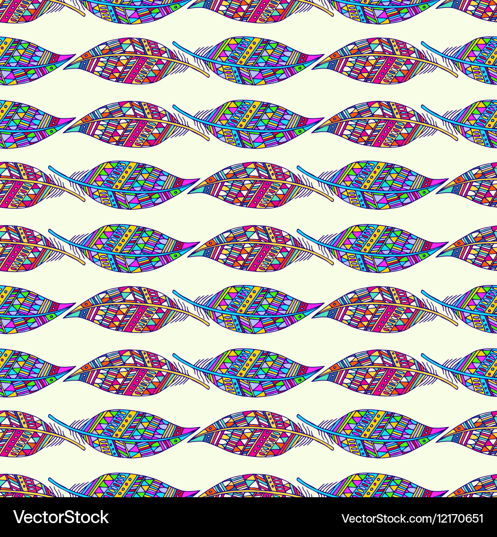 Seamless pattern with feather and arrows vector image