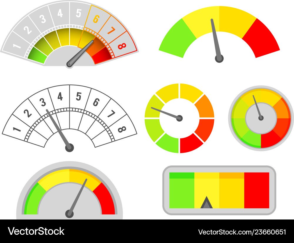 Speedometer Interface Set - Dashboard Icons vector image