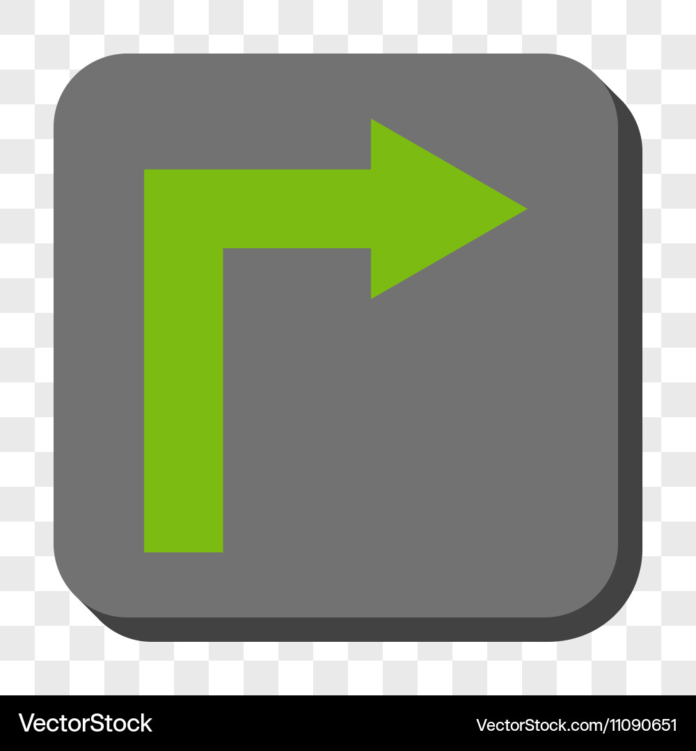 Turn right rounded square button vector image