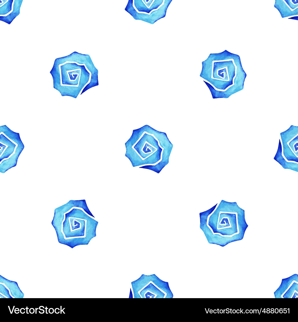 Watercolor rectangle shell pattern vector image