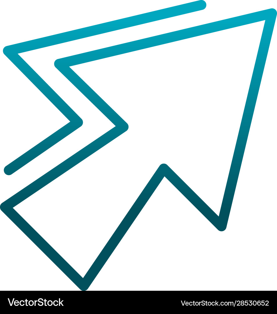 Arrow pointing sign communications gradient line Vector Image