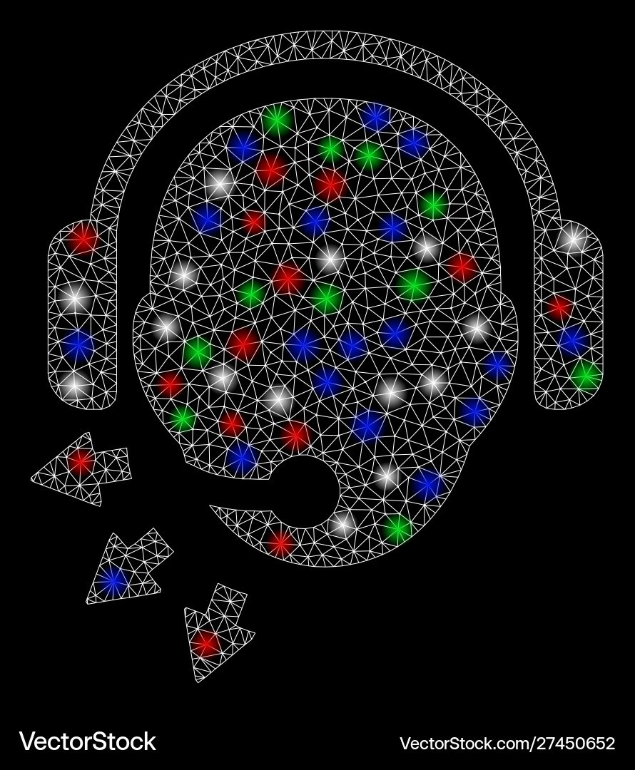 Bright mesh 2d operator message with flare spots Bright mesh 2d operator message with flare spots vector image