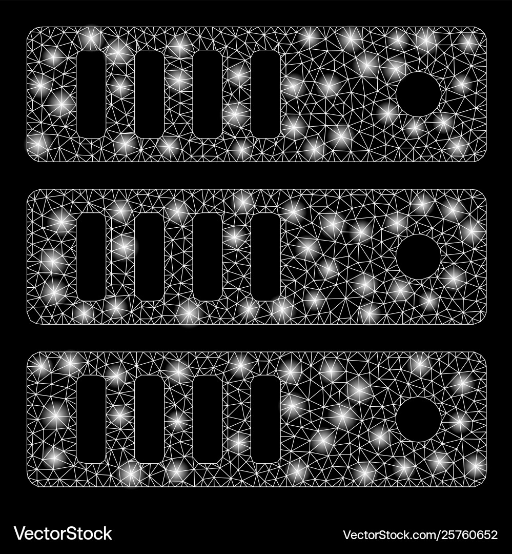 Bright mesh wire frame database server with flare Bright mesh wire frame database server with flare Vector Image