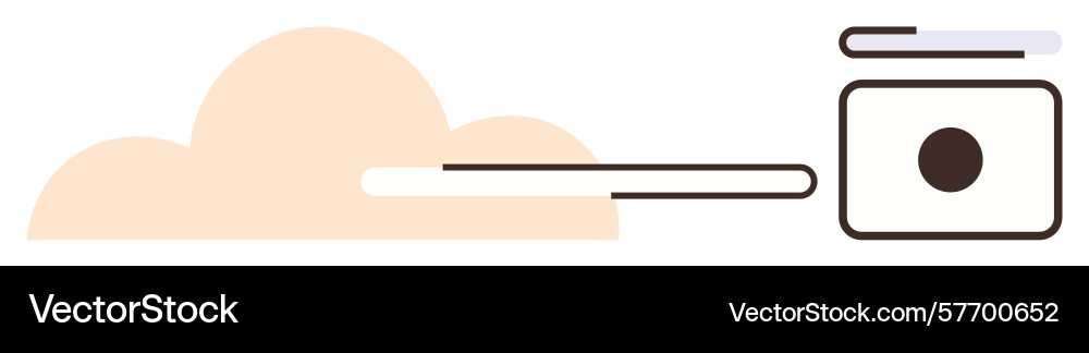 Cloud storage and data transfer represented Vector Image