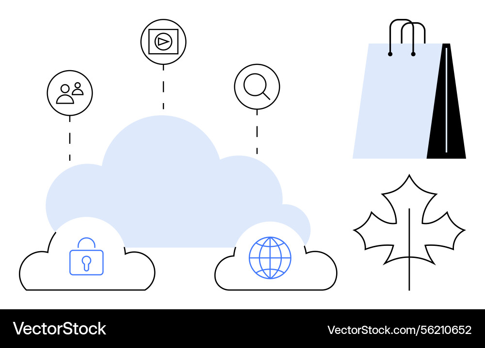 Cloud technology with security global access Vector Image