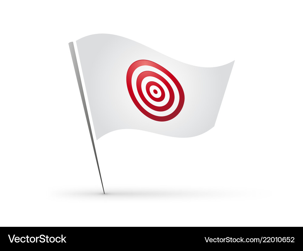 Flag with red target icon Flag with red target icon vector image
