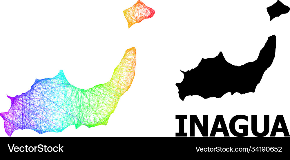 Hatched map inagua islands with spectrum Vector Image