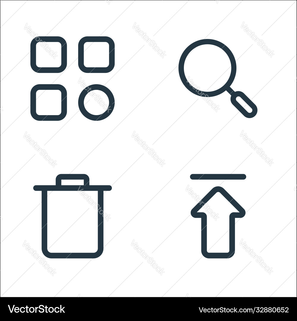 Interface line icons linear set quality Interface line icons linear set quality vector image