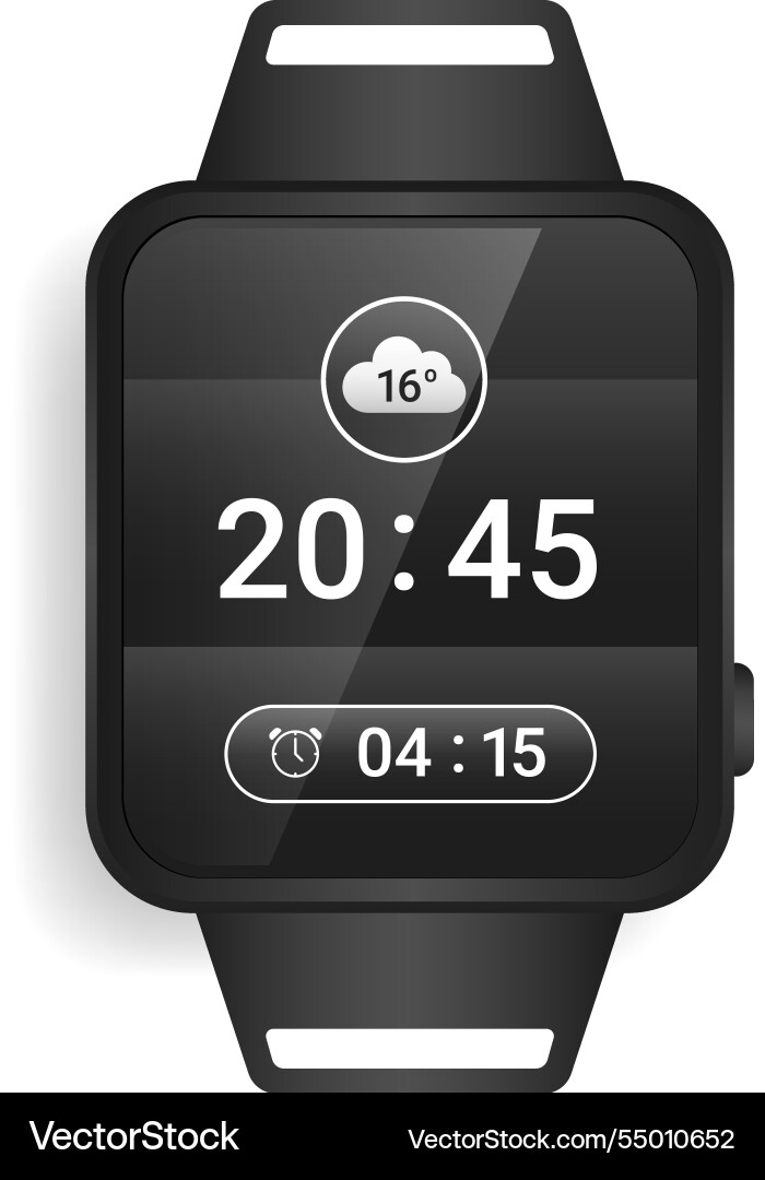 Modern smartwatch ui design with weather and time vector image