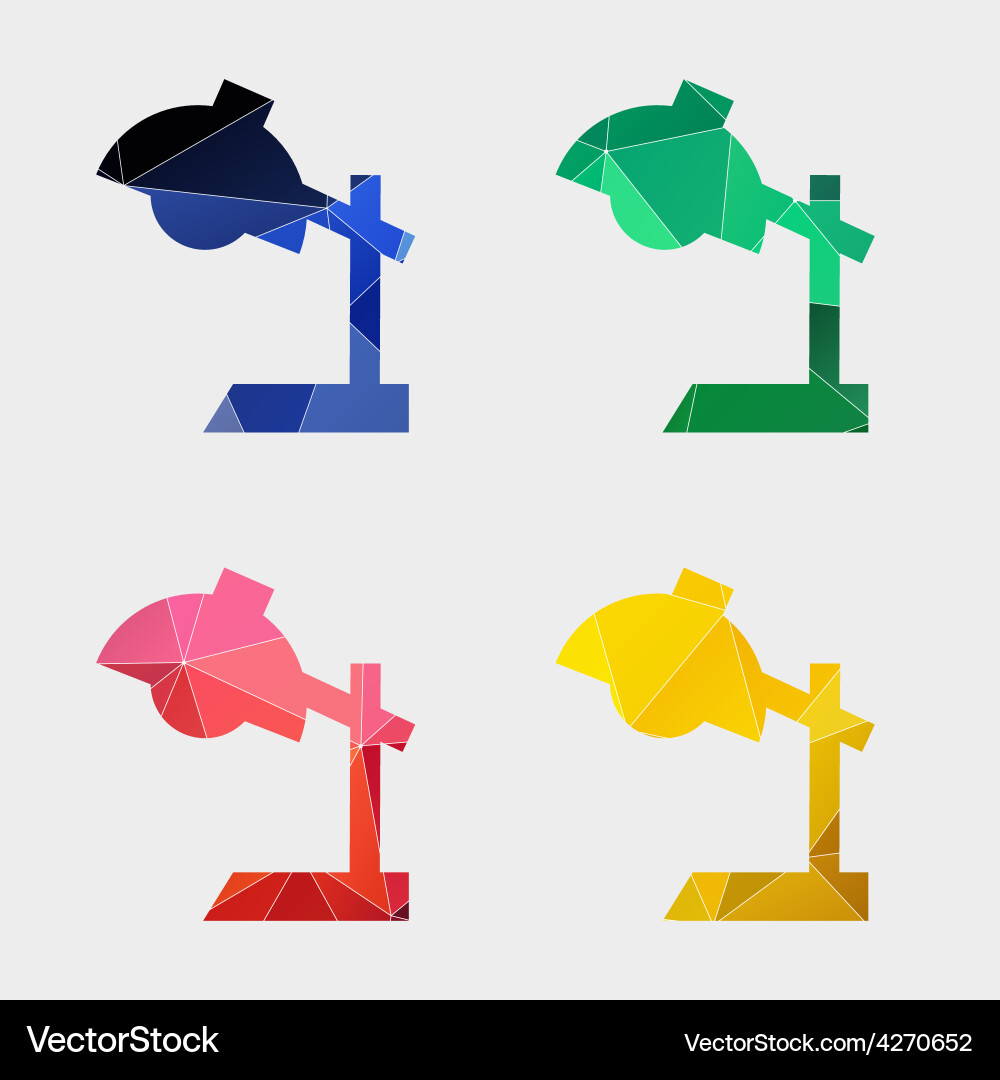 Reading-lamp icon abstract triangle vector image