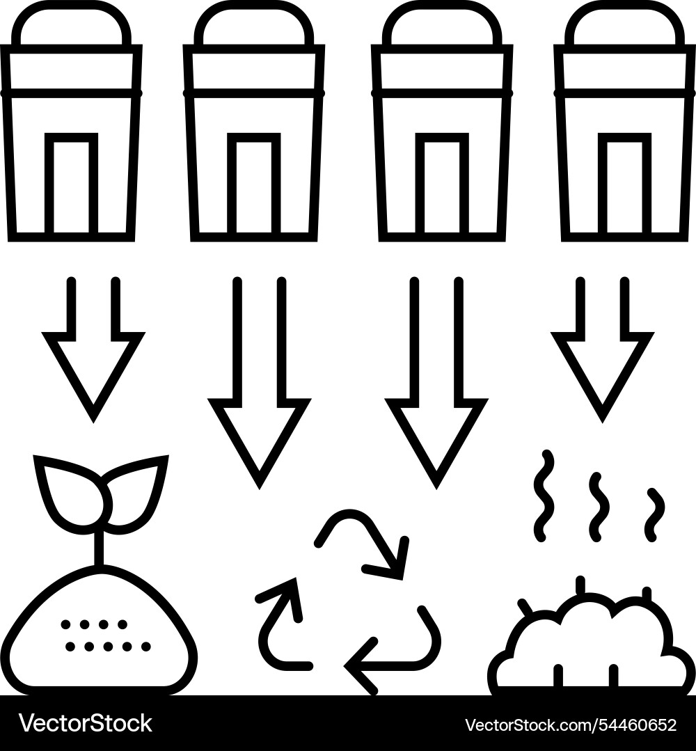 Source separation line icon vector image