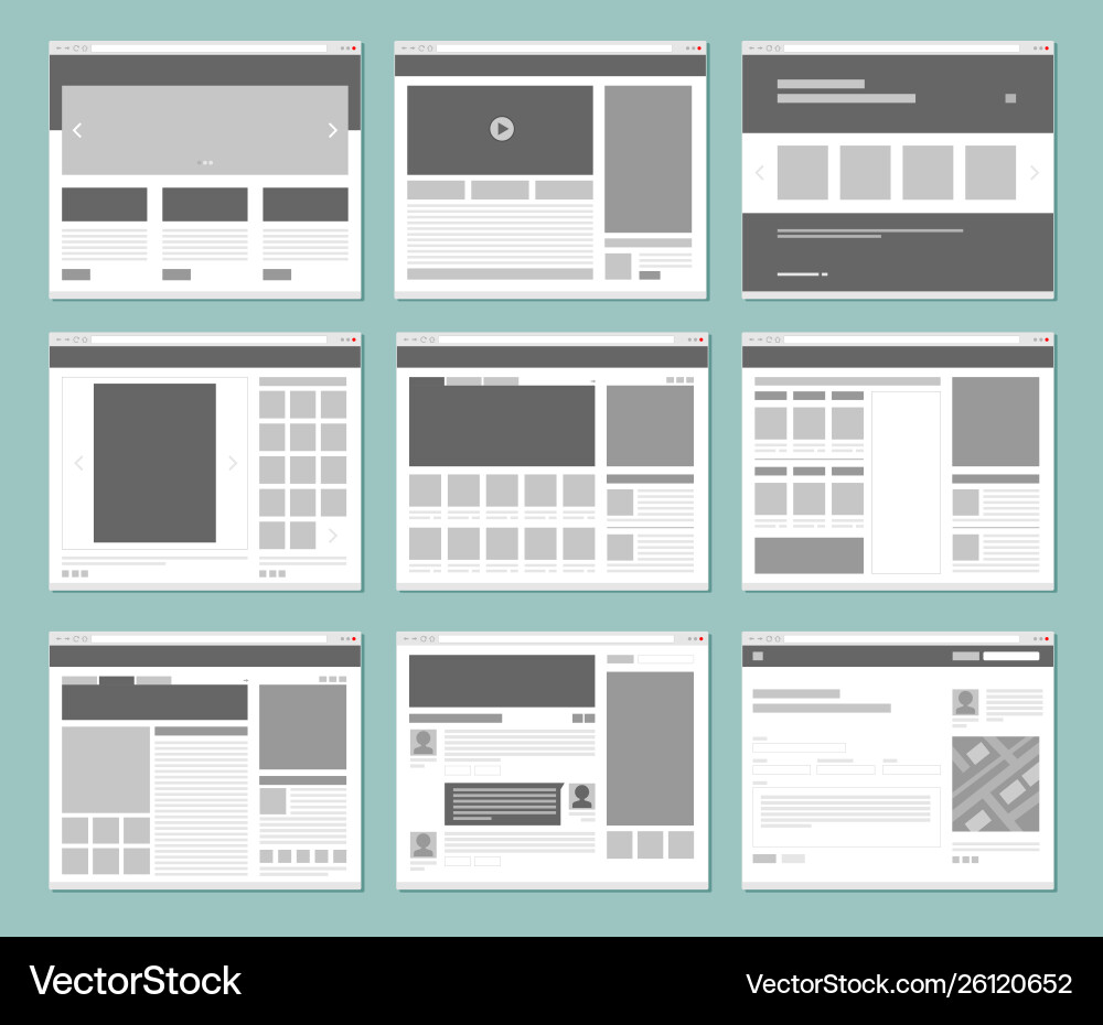 Web Page Layouts & UI Elements vector image