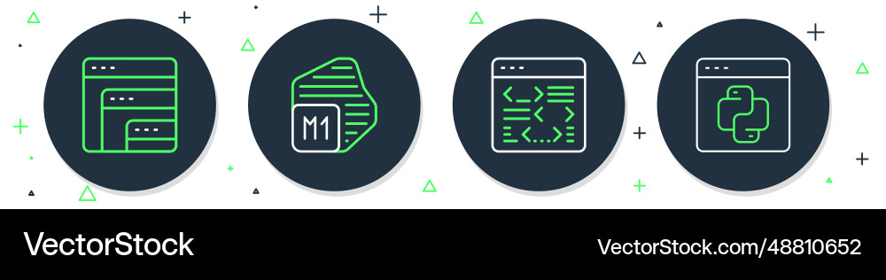 Zeilenprozessorsoftware und Python einstellen Zeilenprozessorsoftware und Python einstellen vektorbild