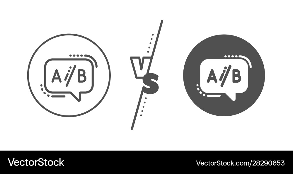 Ab testing line icon ui test chat bubble sign vector image