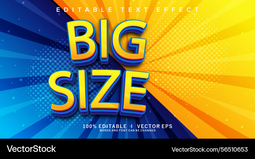 Big size text effect with modern style design Vector Image