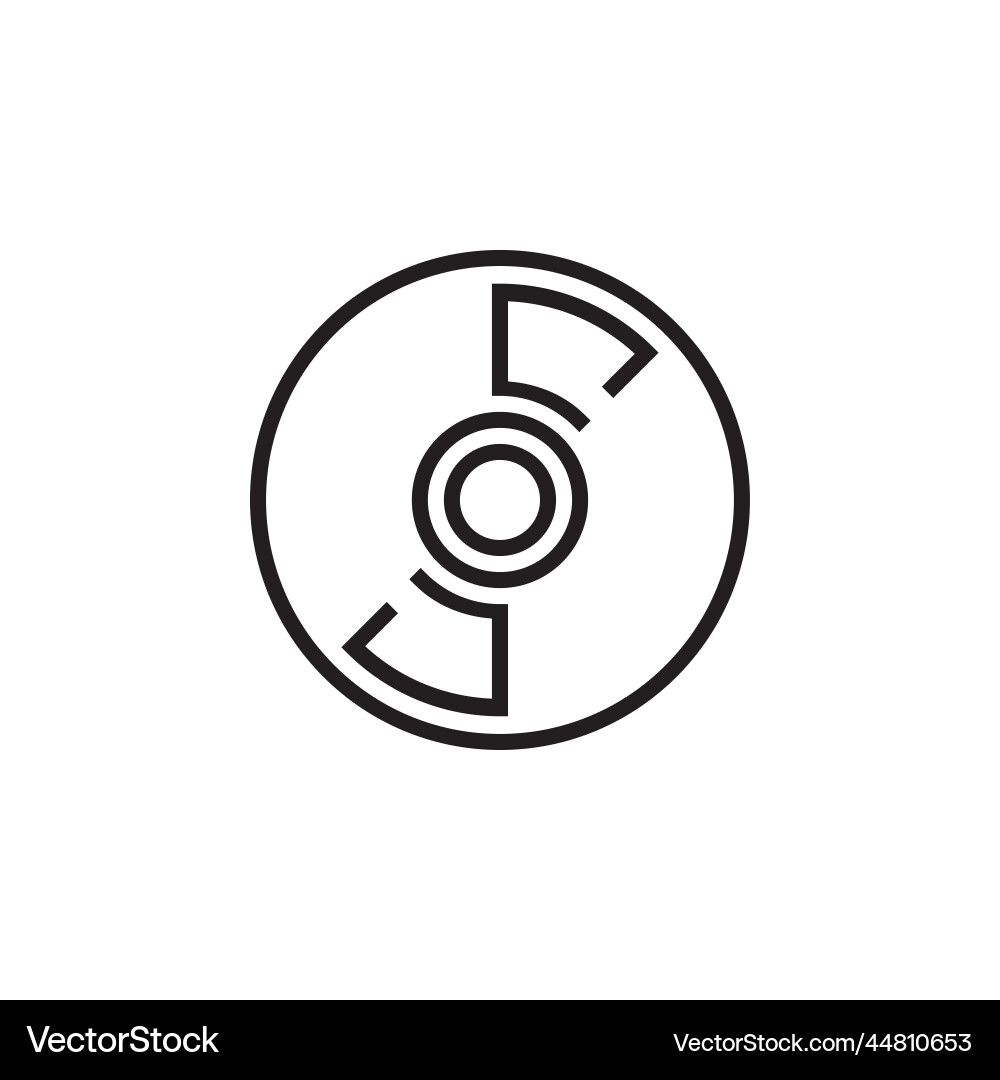 Dvd icon computer component outline style Dvd icon computer component outline style vector image