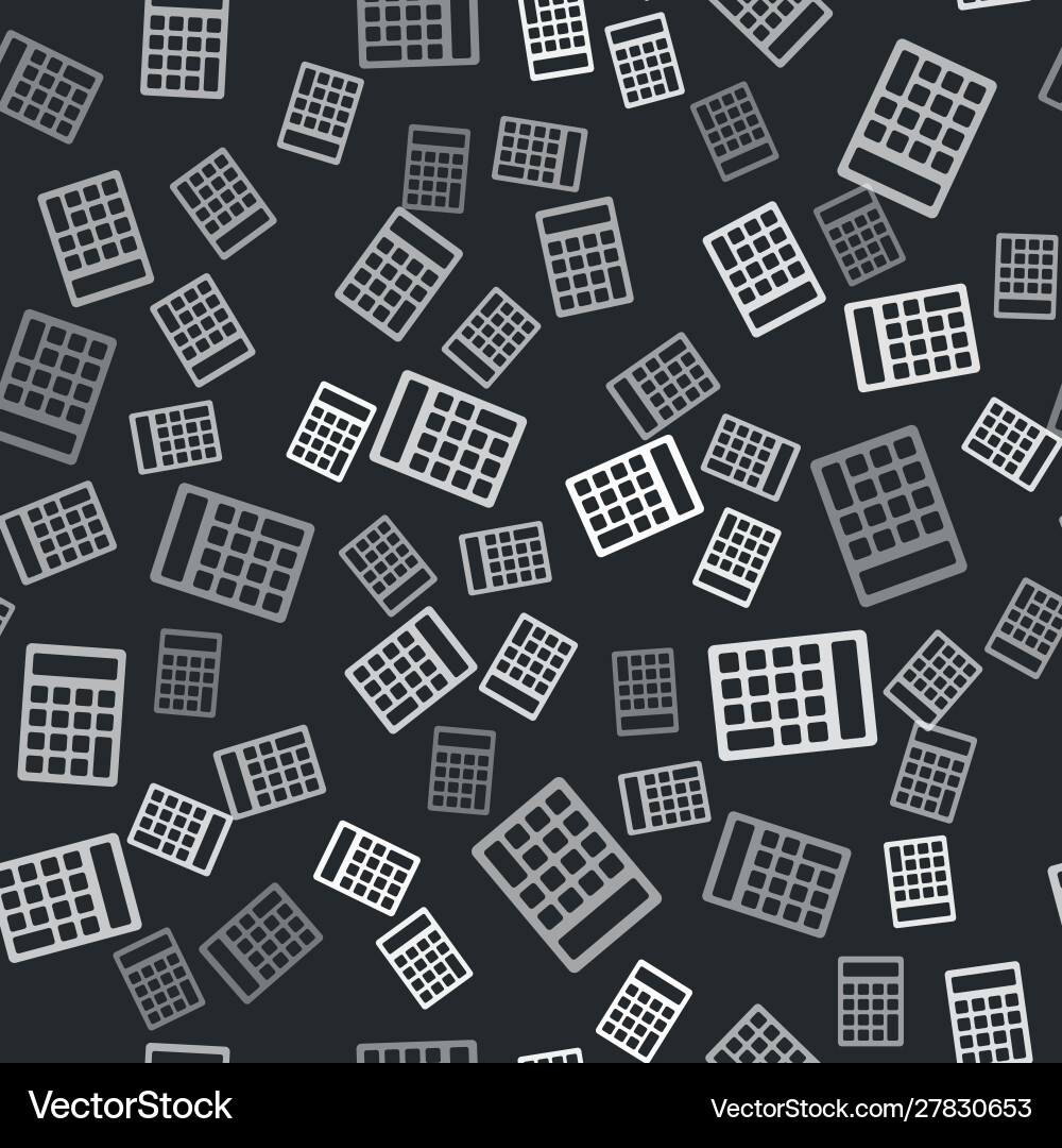 Grey calculator icon isolated seamless pattern Grey calculator icon isolated seamless pattern vector image