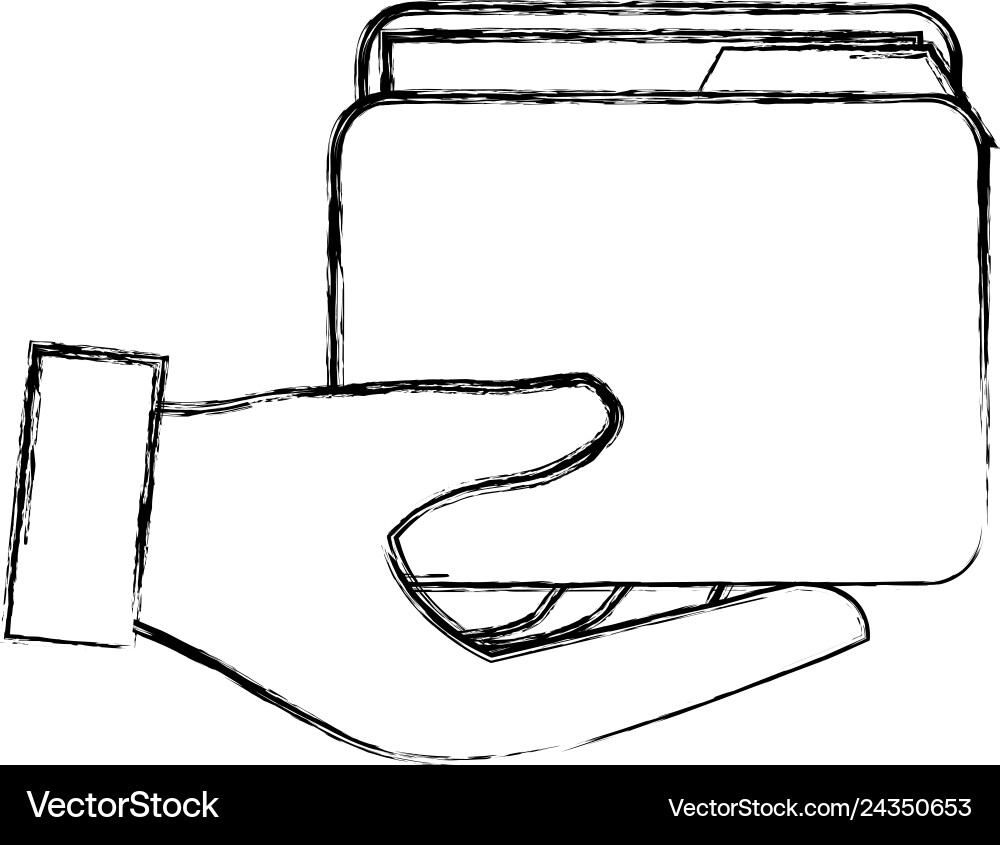 Hand with file folder Hand with file folder vector image
