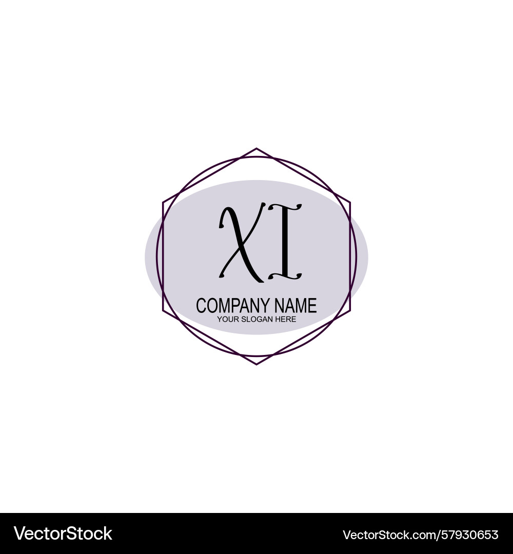 Handwriting logo concepts with initial xi Vector Image