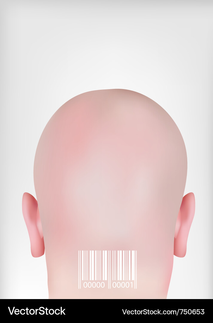 Head with Barcode Scan vector image