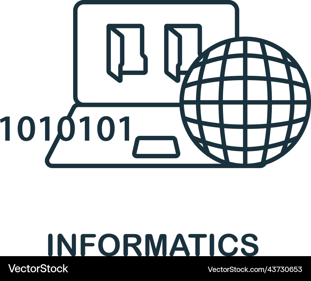 Informatics icon line simple science Informatics icon line simple science vector image