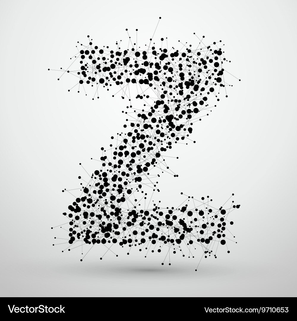 Point line consisting of letters font design vector image