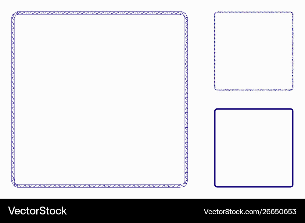 Rounded square frame mesh carcass model Rounded square frame mesh carcass model vector image