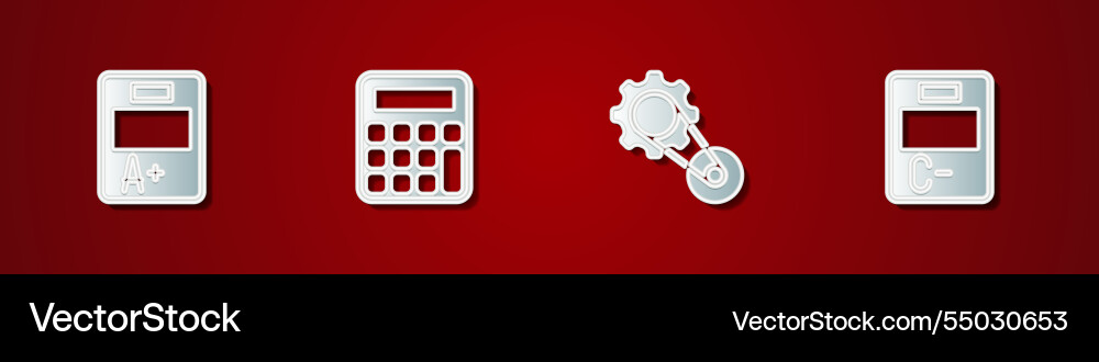 Set exam sheet with a plus grade calculator Set exam sheet with a plus grade calculator Vector Image