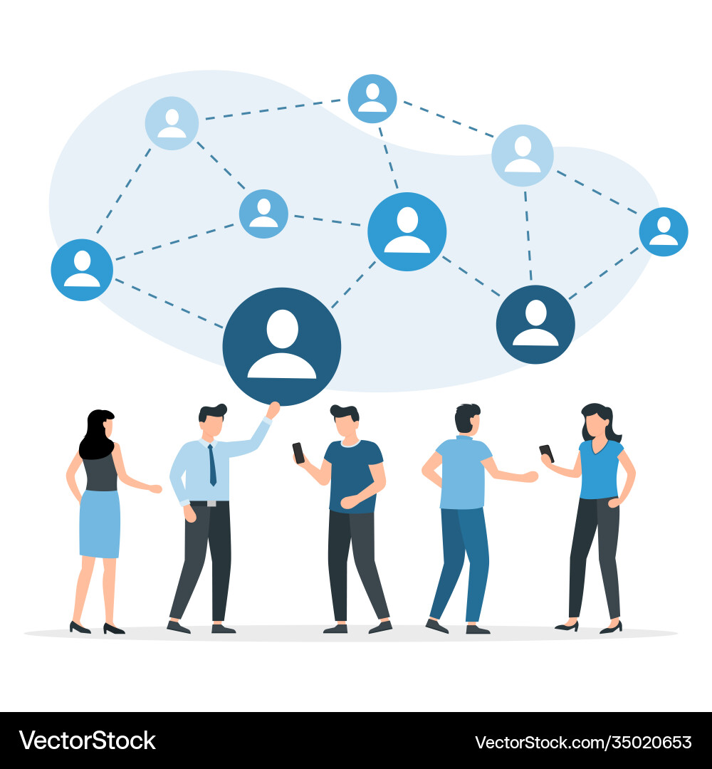 Social Network Connection Scheme Vector Image