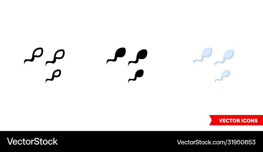 Sperm icon 3 types isolated sign symbol Sperm icon 3 types isolated sign symbol vector image