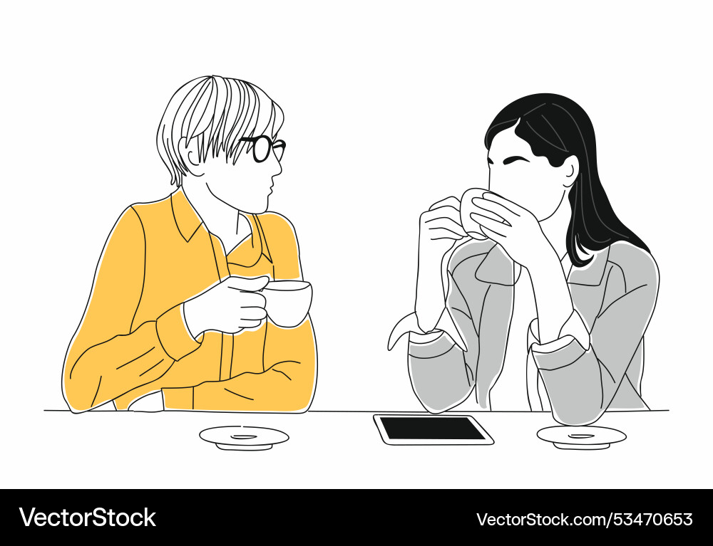 Two business women having casual meeting isolated Two business women having casual meeting isolated vector image