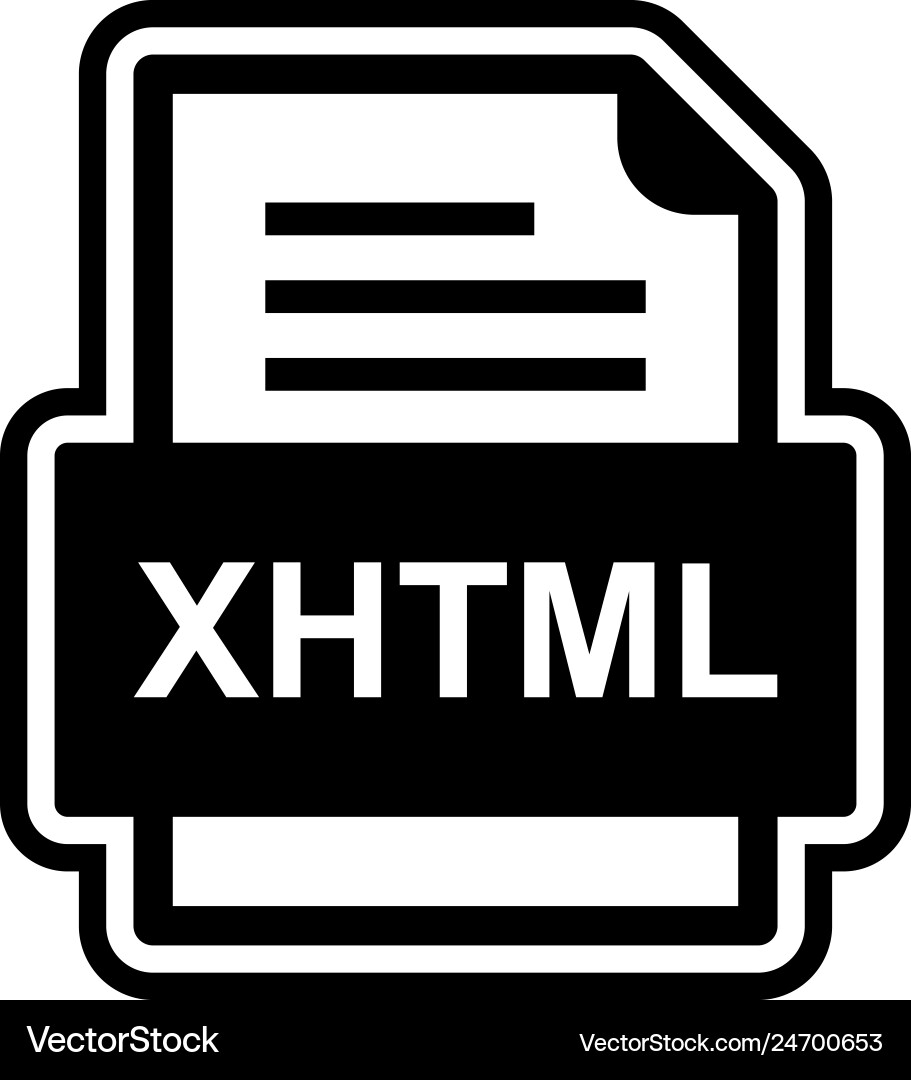 Xhtml file document icon vector image