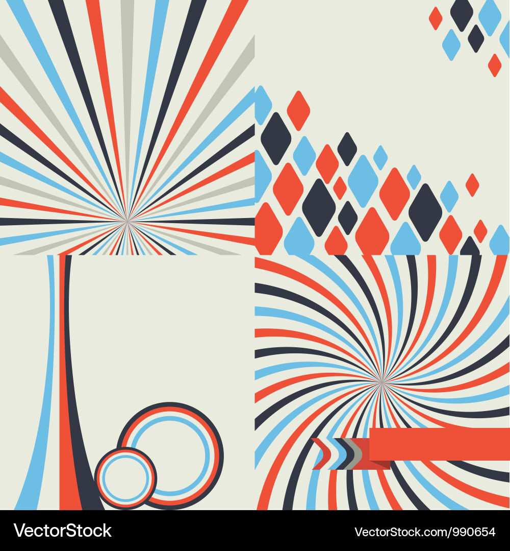 Abstract retro style geometric background set vector image