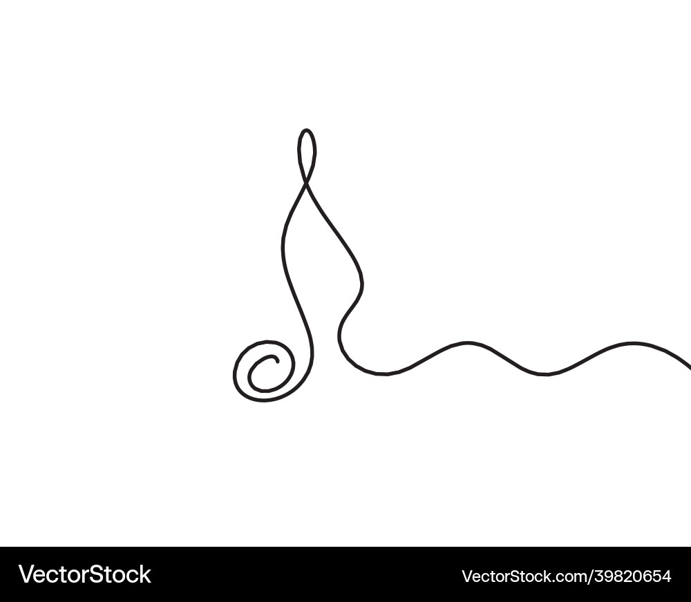 Abstract whole note as continuous lines drawing Vector Image