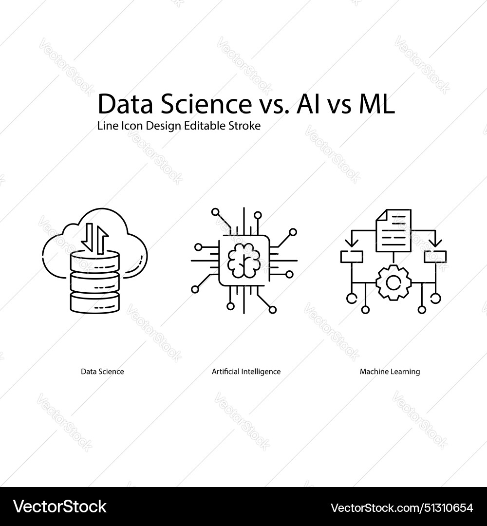 Artificial intelligence ai machine learning ml Artificial intelligence ai machine learning ml vector image