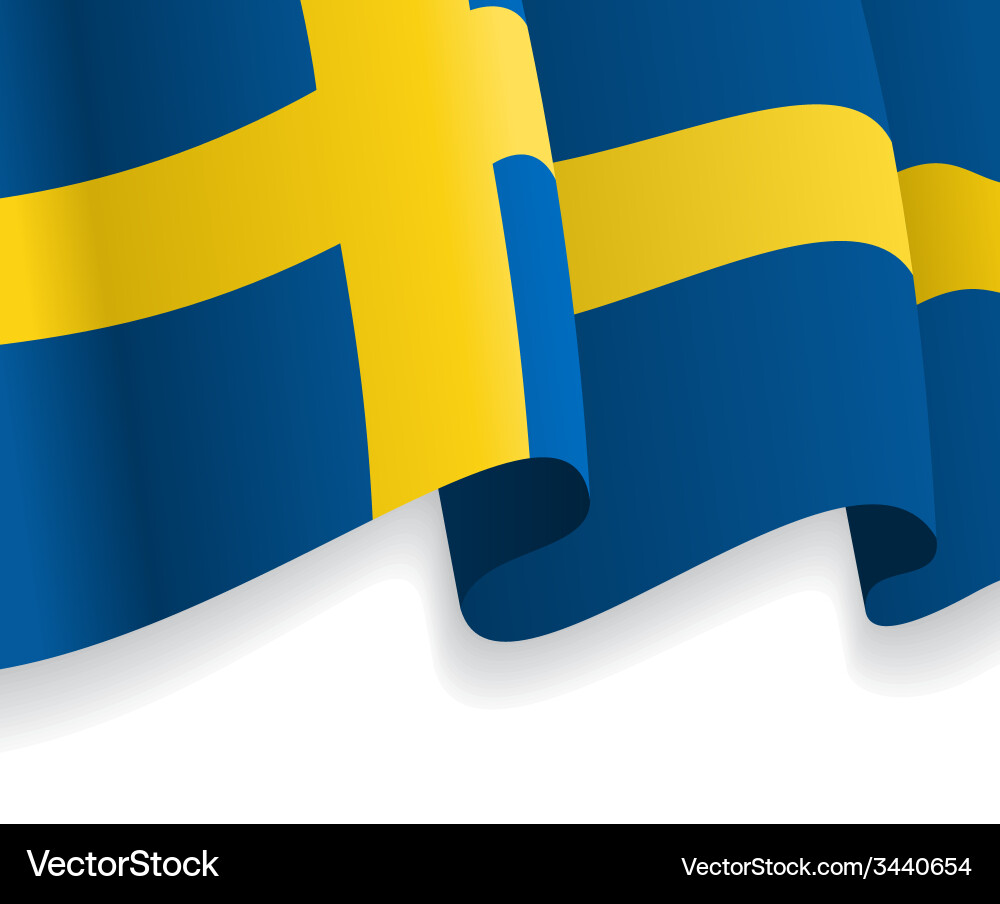 Background with waving swedish flag Vector Image