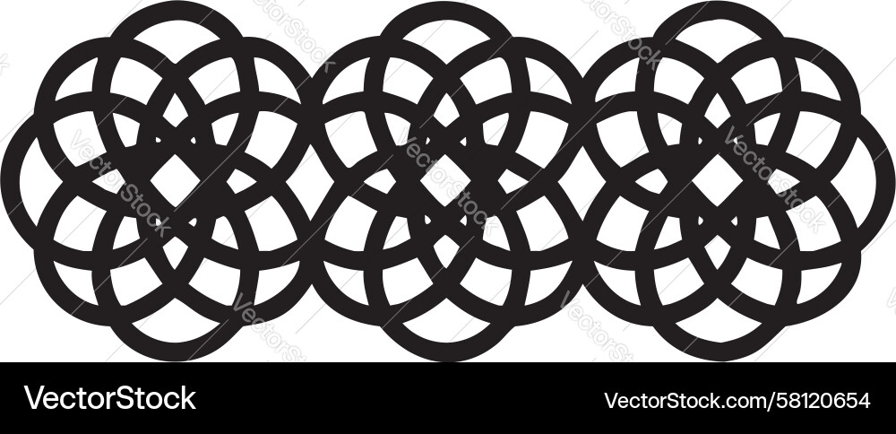 Black Geometric Loop Pattern Vector Image