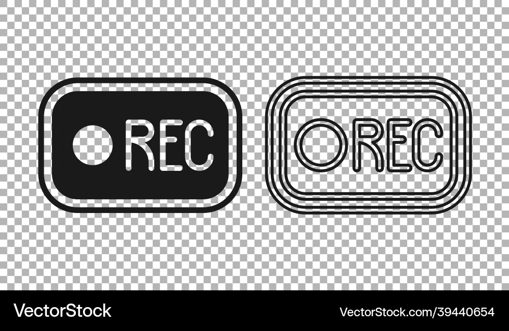 Black record button icon isolated on transparent Black record button icon isolated on transparent Vector Image
