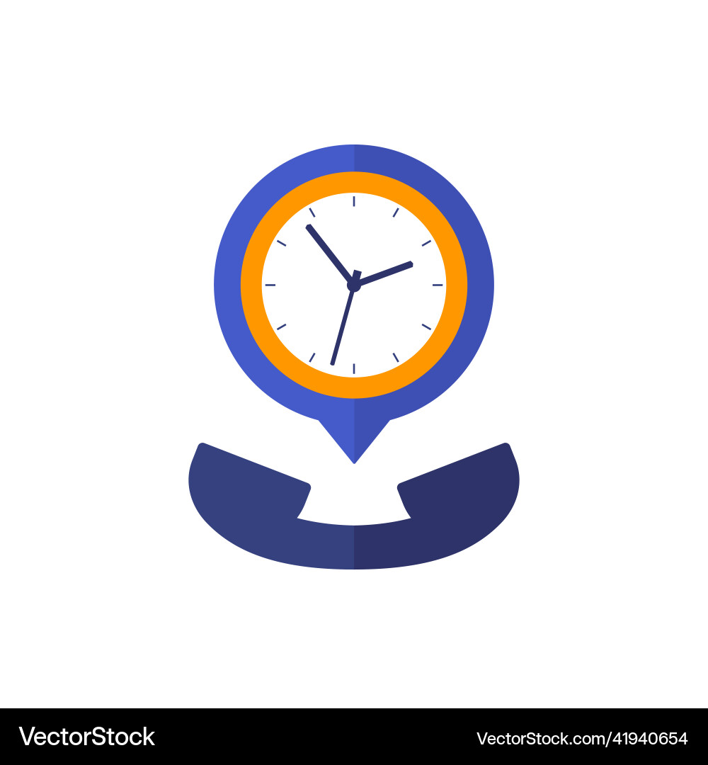 Call duration icon phone and clock Vector Image