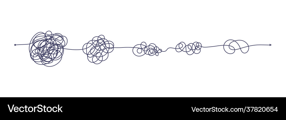 Chaos simplifying problem solving and business Chaos simplifying problem solving and business vector image