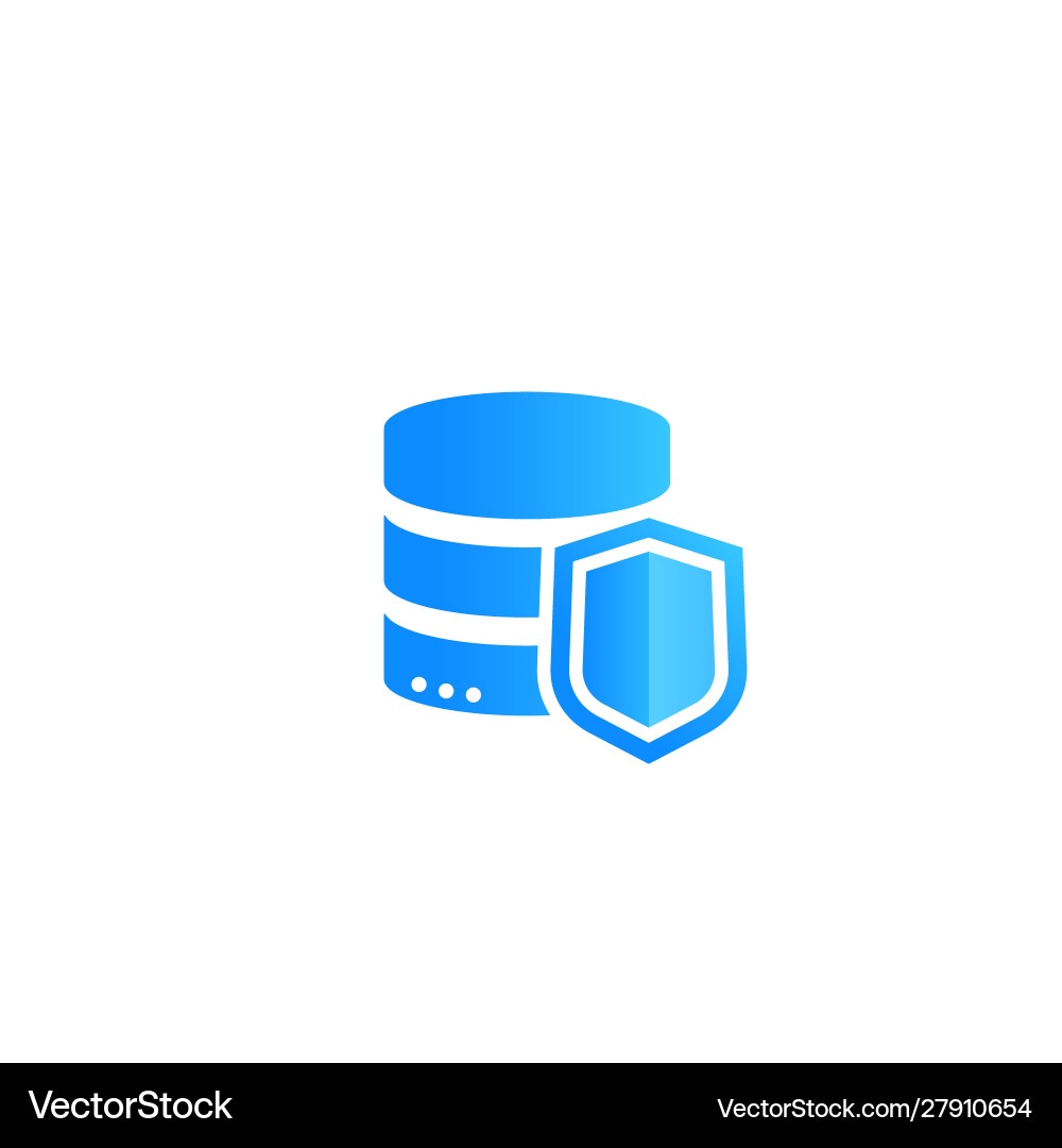 Database Security Icon - Shield & Data vector image