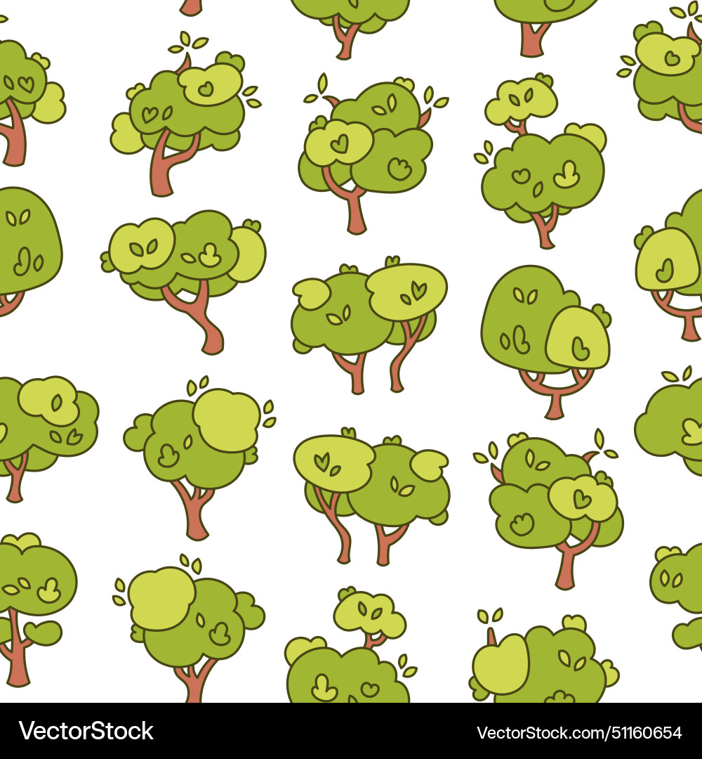 Deciduous tree seamless pattern forest flora vector image