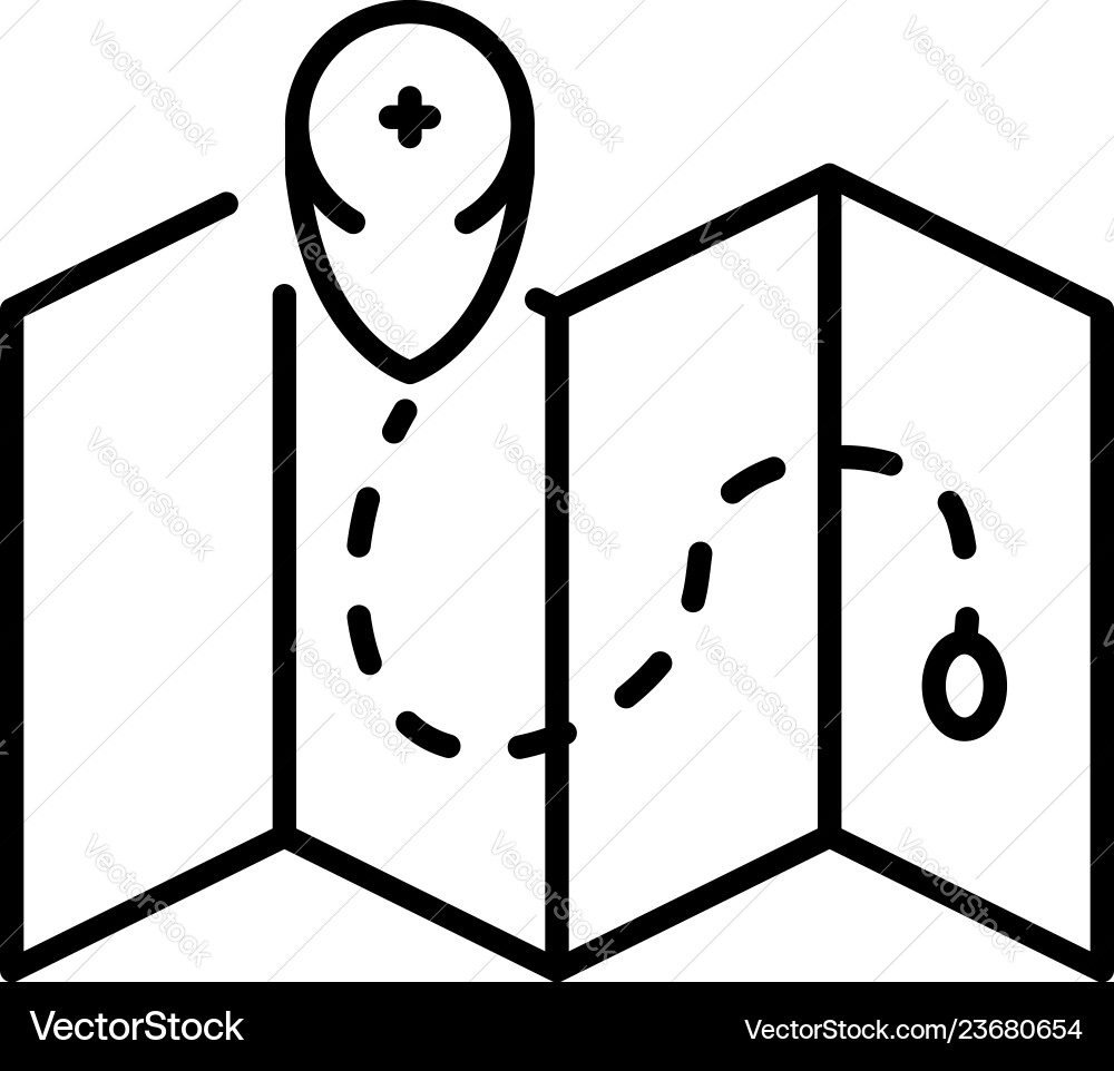 Drone map location icon outline style Vector Image