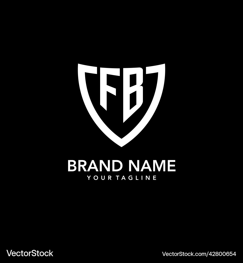 Fb monogram initial logo with clean modern shield Vector Image