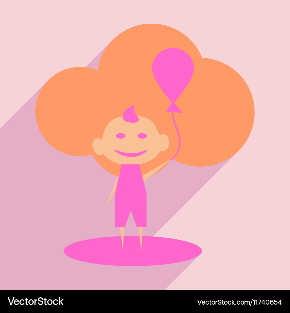 Flat with shadow icon and mobile application child vector image