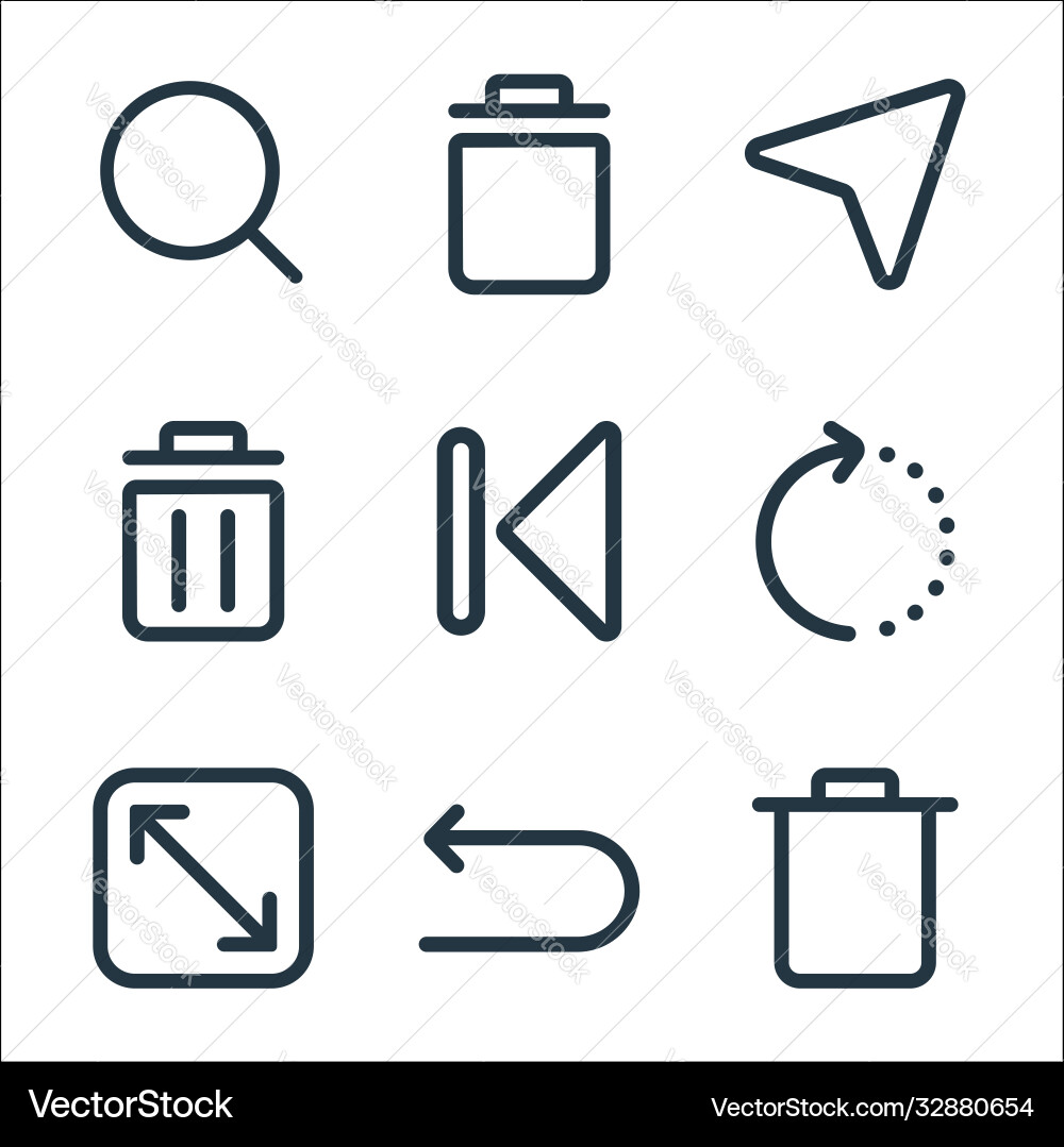 Interface line icons linear set quality Interface line icons linear set quality vector image